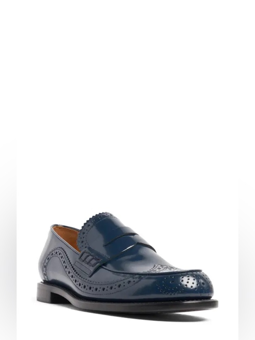 The Office of Angela Scott Wingtip Penny Loafer In Ocean